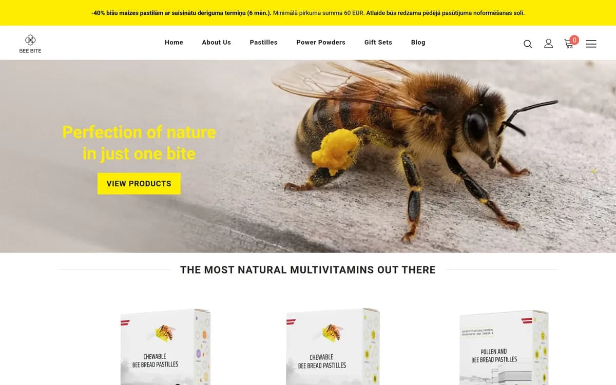 beebite.eu — Shopify veikals