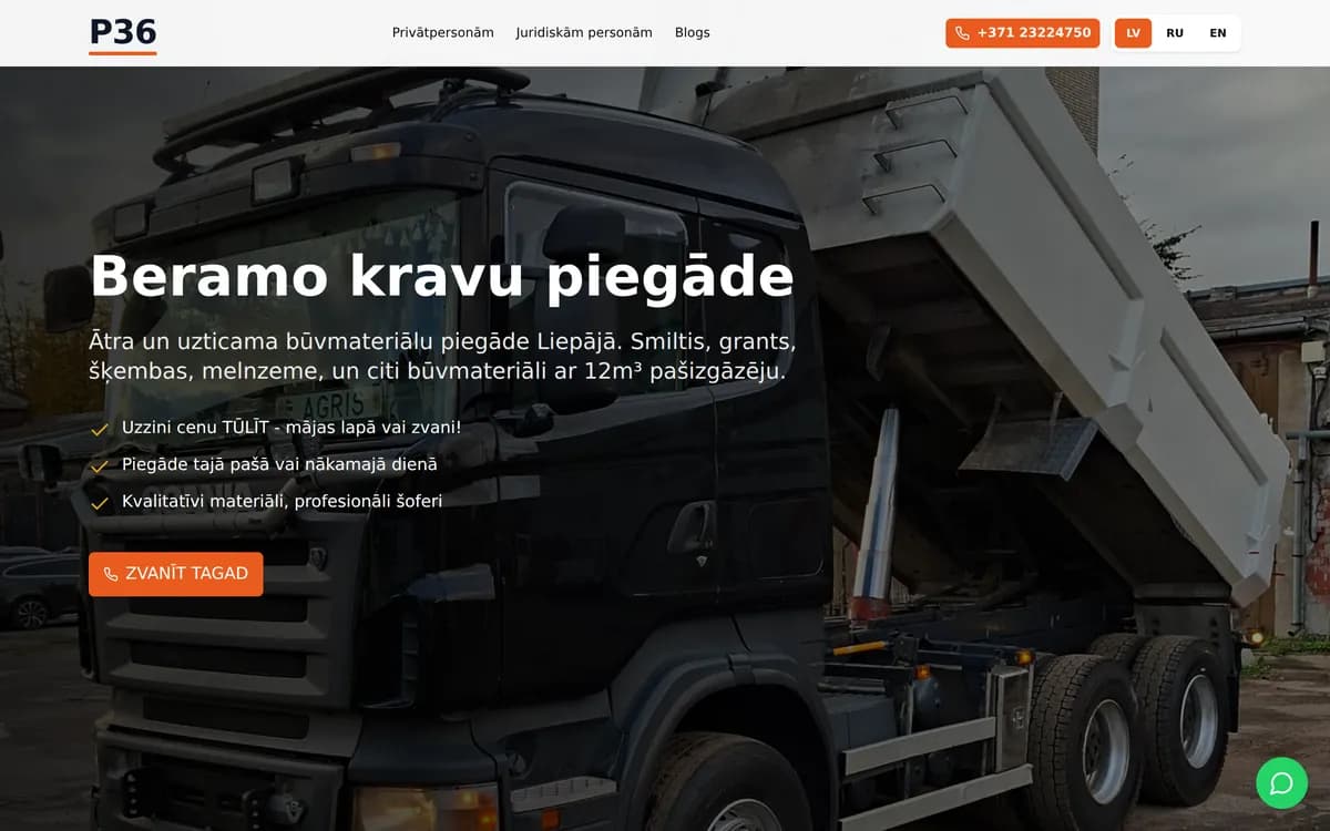 p36.lv — Uzņēmuma mājas lapa